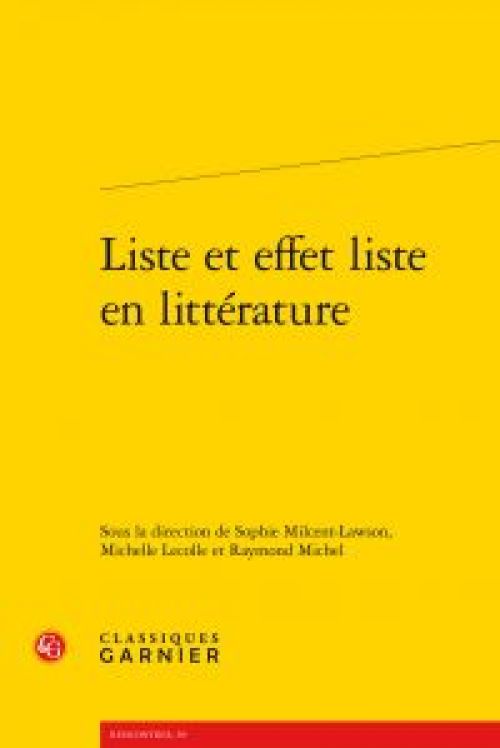 Couverture : Liste et effet liste en littérature
