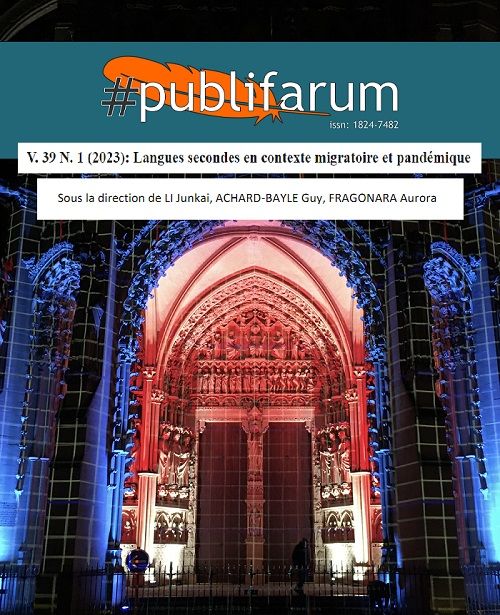 Couverture de Publifarum, 39 : Langues secondes en contexte migratoire et pandémique