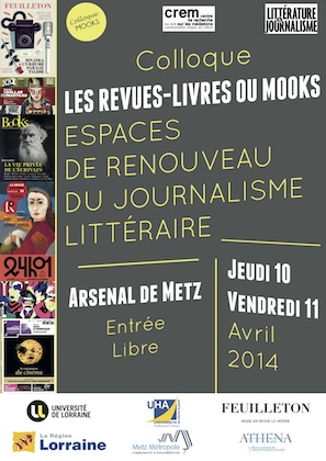 Affiche du colloque "Les revues-livres ou mooks, espaces de renouveau du journalisme littéraire"