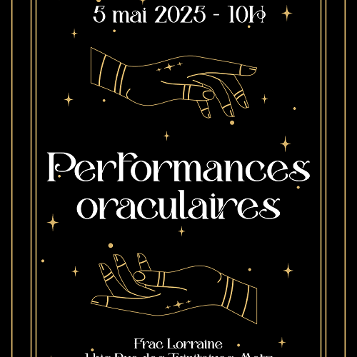 affiche carte de tarot de Performances oraculaires journée d'étude du 05/05/2025