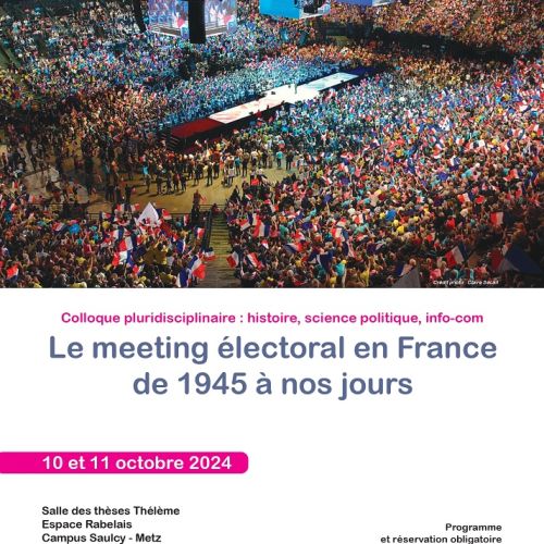 affiche du colloque Le meeting électoral en France de 1945 à nos jours