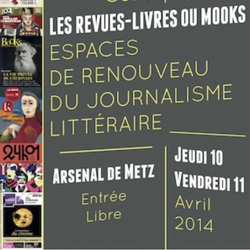 Affiche du colloque "Les revues-livres ou mooks, espaces de renouveau du journalisme littéraire"