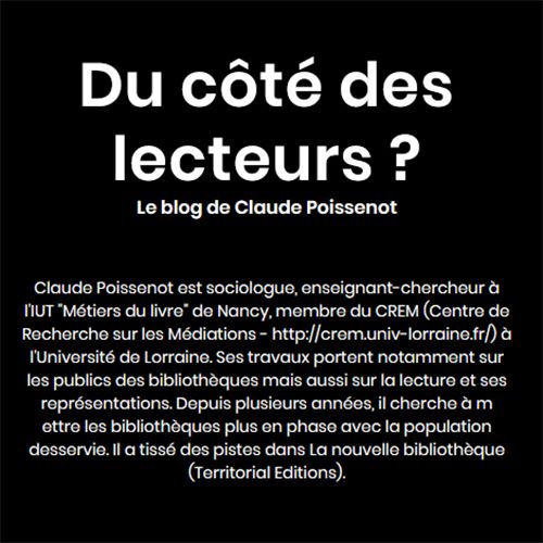 Capture d'écran du blog Du côté des lecteurs?