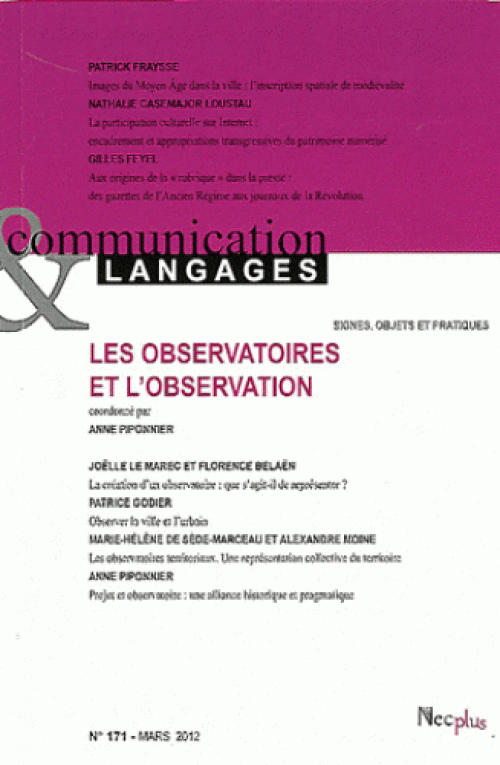 couverture : Les observatoires et l'observation 