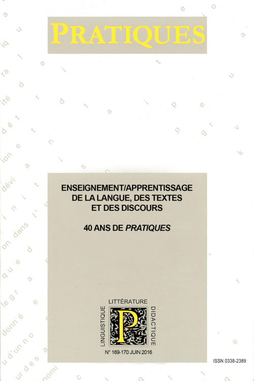 Couverture Pratiques, 169-170