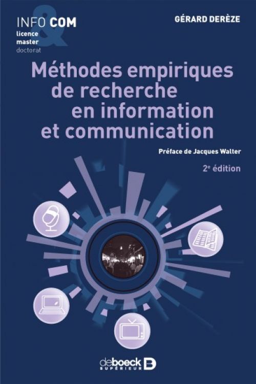 la couverture est en nuances de violette avec le titre. Il y a un cercle avec des icônes de micro, journal, télévision et écran d'ordinateur.