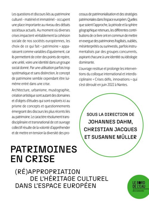 Couverture Patrimoines en crise