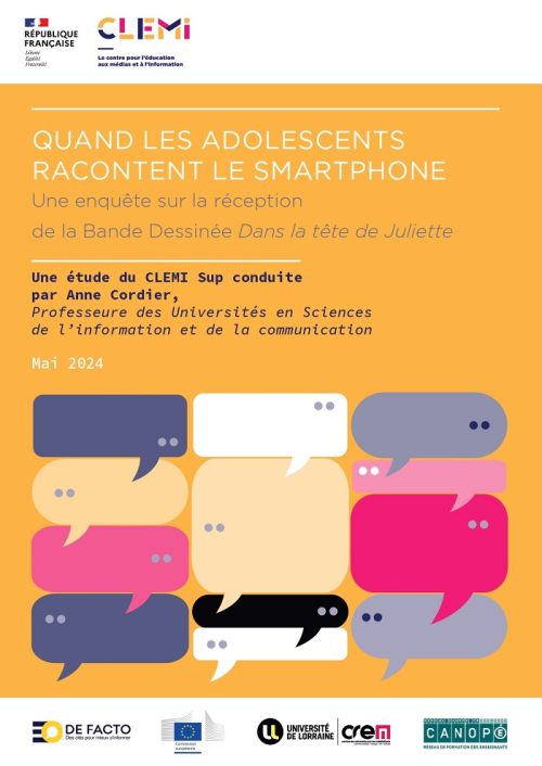 Couverture de : Quand les adolescents racontent les smartphones, Une enquête sur la réception de la Bande Dessinée Dans la tête de Juliette