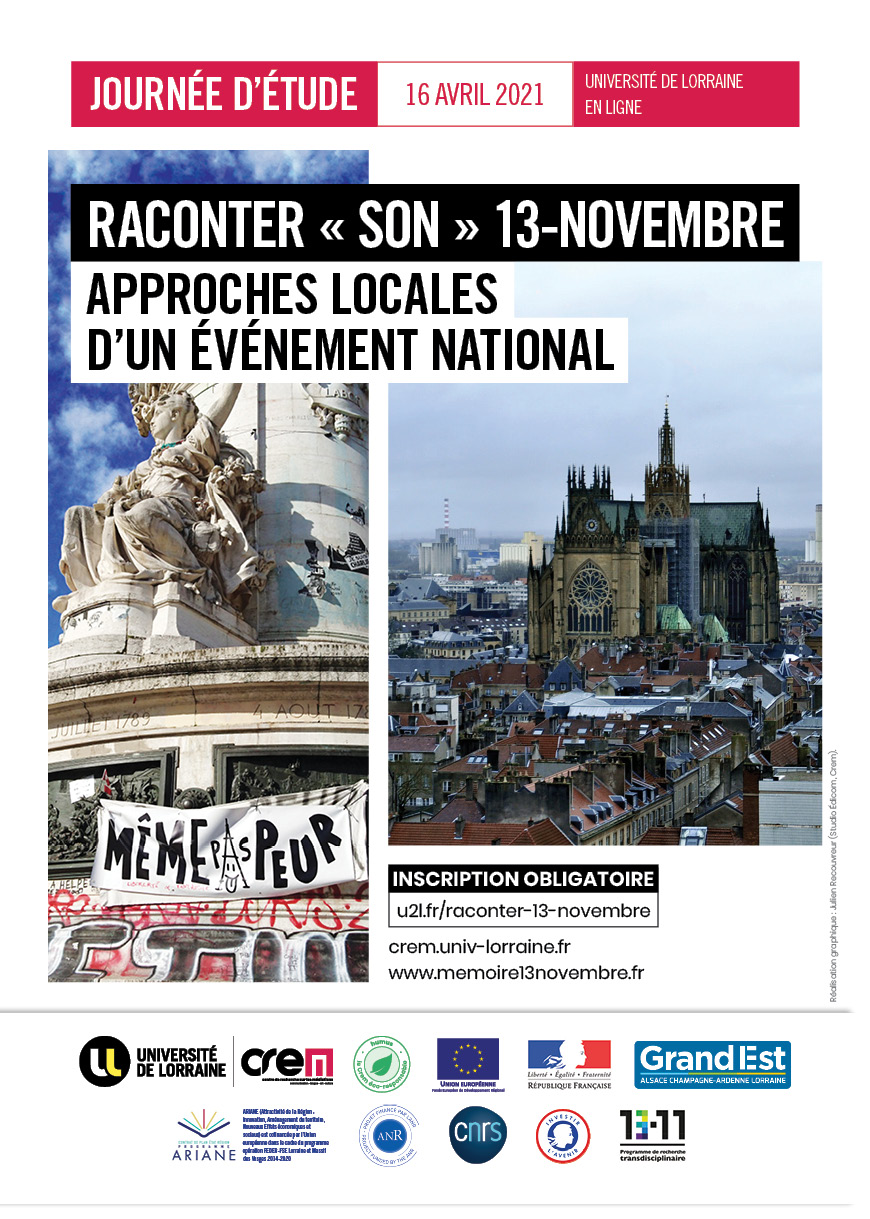 Affiche de la journée. Image de la place de la République à Paris et de la cathédrale de Metz