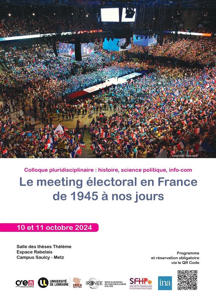 affiche du colloque Le meeting électoral en France de 1945 à nos jours